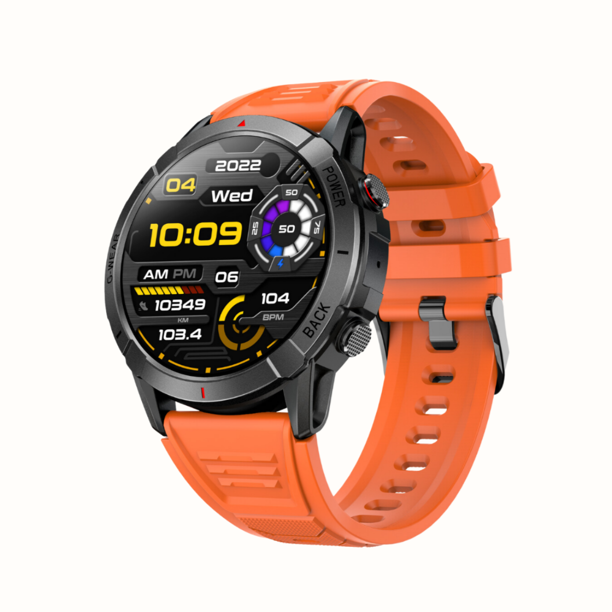 NX10 Sport Smartwatch, AMOLED Display, Setup with Android device, Setup with Apple Device, Water resistance - IP68, Best Smart Watch, 2023, Track Activity,Track WOmens Health, Pedometer, Calorie Monitor, Sleep Tracking, Heart Rate Monitor, Blood Oxygen Monitor- Spo2, Multisport Mode, Color - Orange