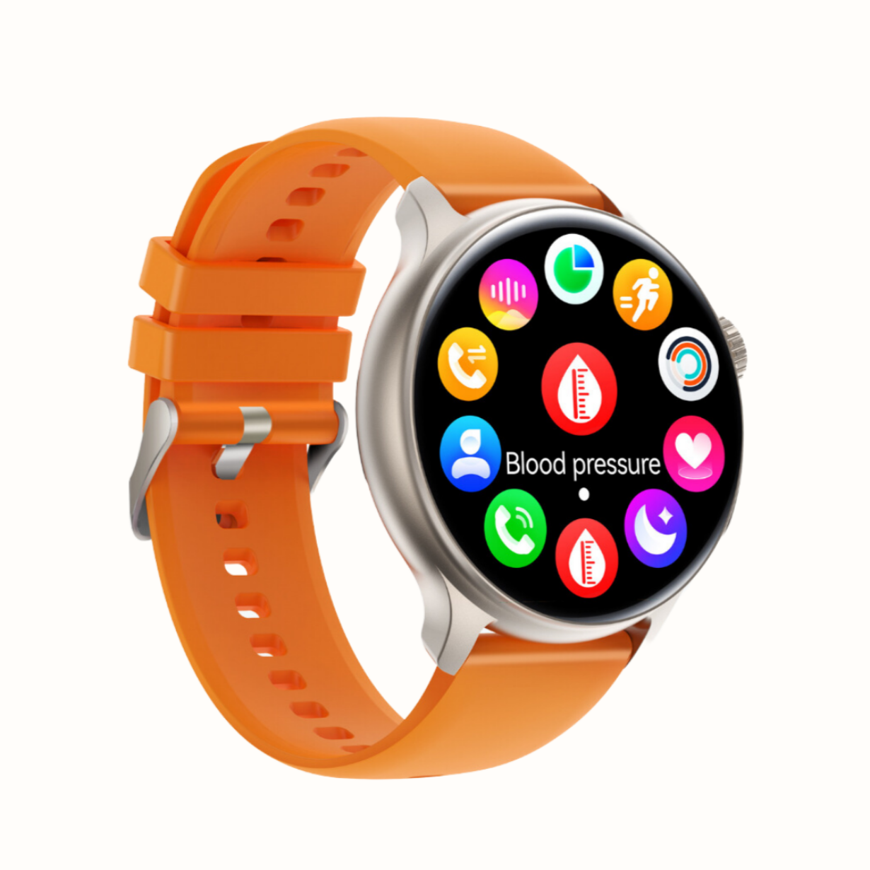 K58 Unisex Smartwatch, AMOLED Display, Setup with Android device, Setup with Apple Device, Water resistance - IP68, Best Smart Watch, 2023, Track Activity,Track WOmens Health, Pedometer, Calorie Monitor, Sleep Tracking, Heart Rate Monitor, Blood Oxygen Monitor- Spo2, Multisport Mode, Color- Orange