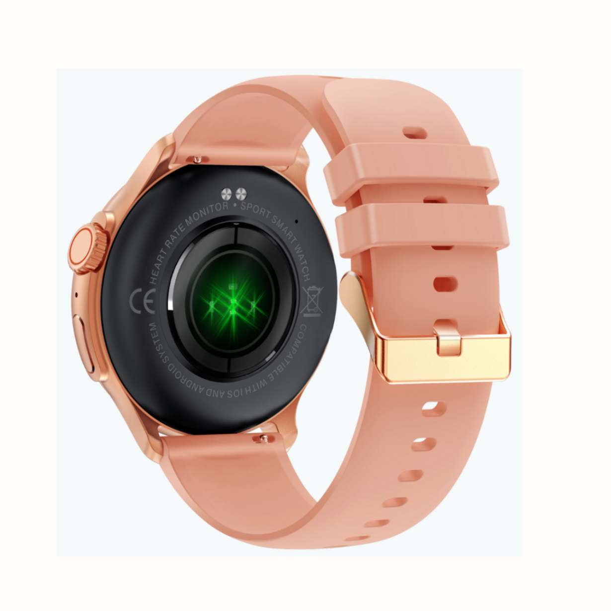K58 Unisex Smartwatch, AMOLED Display, Setup with Android device, Setup with Apple Device, Water resistance - IP68, Best Smart Watch, 2023, Track Activity,Track WOmens Health, Pedometer, Calorie Monitor, Sleep Tracking, Heart Rate Monitor, Blood Oxygen Monitor- Spo2, Multisport Mode, Color- Rose Gold